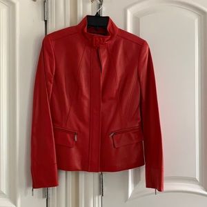 Lafayette 148 New York red leather jacket